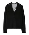 Burberry Mirror-image Horse-head Pattern Wool-blend Cardigan In Black