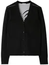 Burberry Mirror-image Horse-head Pattern Wool-blend Cardigan In Black