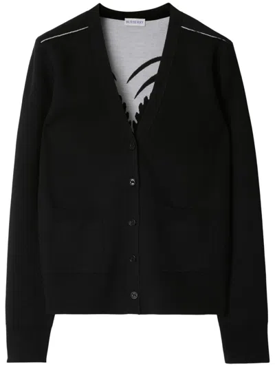 Burberry Mirrored Horse Cardigan In Black