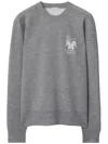 Burberry Mirrored Horse Wool Blend Sweater In Grey