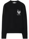 Burberry Wool-blend Mirrored Horse Sweater In Black