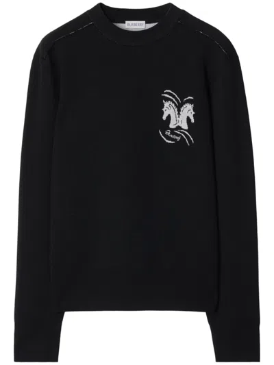 BURBERRY MIRRORED HORSE KNIT JUMPER