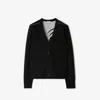 Burberry Mirror-image Horse-head Pattern Wool-blend Cardigan In Black
