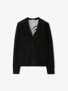 Burberry Mirror-image Horse-head Pattern Wool-blend Cardigan In Black
