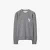 Burberry Mirrored Horse Wool Blend Sweater In Grey