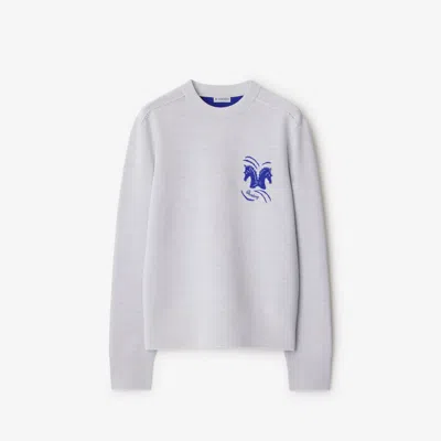Burberry Mirrored Horse Wool Blend Sweater In White