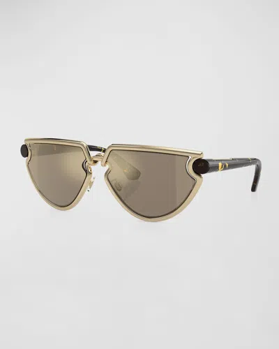 Burberry Mirrored Metal & Plastic Cat-eye Sunglasses In Lt Gold