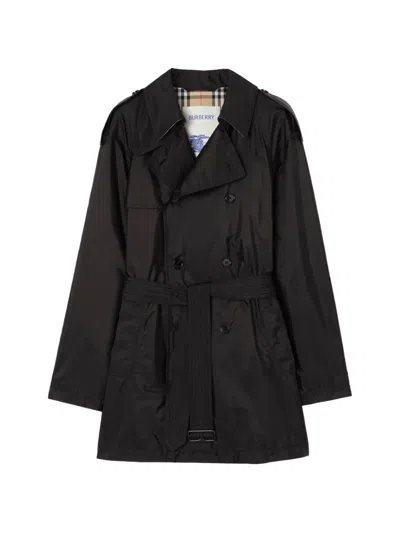 Burberry Mittellanger Leadenham Trenchcoat Aus Nylon In Black