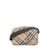 Burberry Checkered Crossbody Bag With Floral Embroidery In Beige