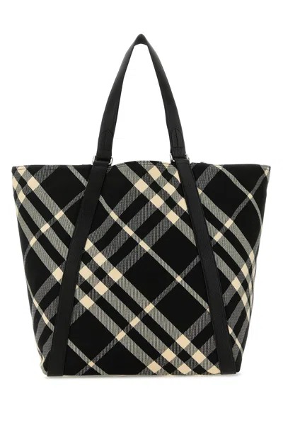 BURBERRY BURBERRY EMBROIDERED FABRIC FESTIVAL SHOPPING BAG