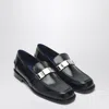 Burberry Mocassino Tower Black In Leather Women In Black