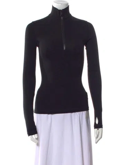 Pre-owned Burberry Mock Neck Long Sleeve Sweatshirt In Black