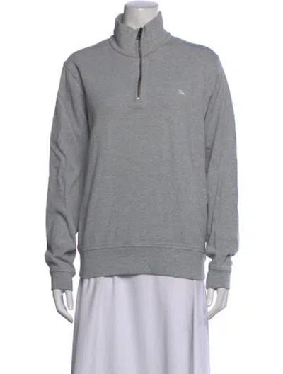 Pre-owned Burberry Mock Neck Long Sleeve Sweatshirt In Grey
