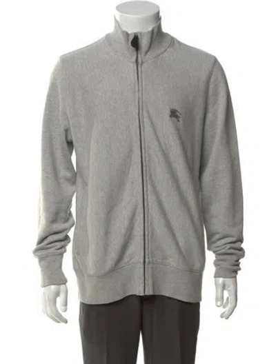 Pre-owned Burberry Mock Neck Long Sleeve Sweatshirt In Grey