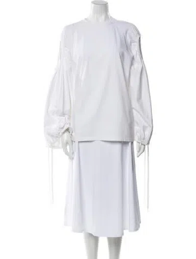 Pre-owned Burberry Mock Neck Long Sleeve Tunic In White