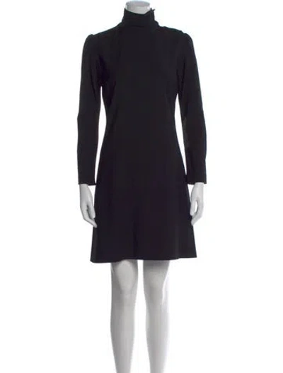 Pre-owned Burberry Mock Neck Mini Dress In Black