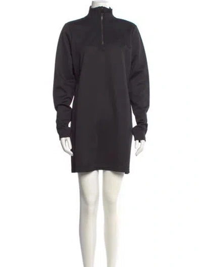 Pre-owned Burberry Mock Neck Mini Dress In Gray