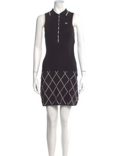 Pre-owned Burberry Mock Neck Mini Dress In Multi