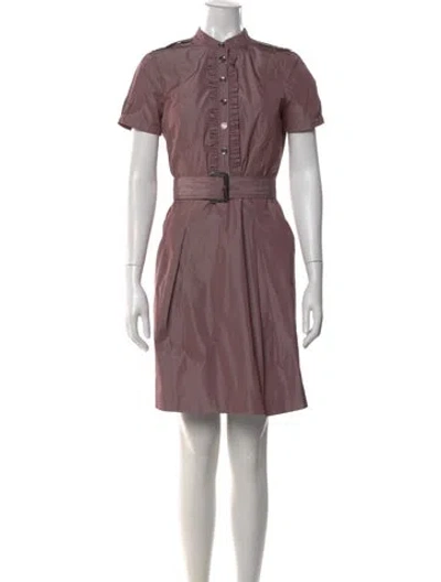 Pre-owned Burberry Mock Neck Mini Dress In Purple