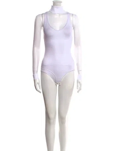 Pre-owned Burberry Mock Neck Sleeveless Bodysuit In White