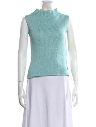 Pre-owned Burberry Mock Neck Sweater In Blue