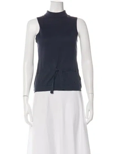 Pre-owned Burberry Mock Neck Sweater In Blue