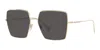 Burberry Womens Gold Be3133 Daphne Square-frame Metal Sunglasses