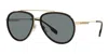 Burberry Womens Gold Be3125 Oliver Pilot-frame Metal Sunglasses