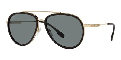 Burberry Womens Gold Be3125 Oliver Pilot-frame Metal Sunglasses