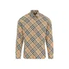 Burberry Classic Check Wool Flannel Shirt For Men In Neutrals
