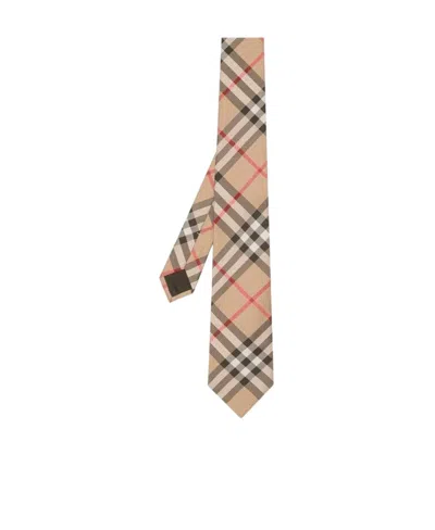 Burberry Modern Cut Vintage Check Silk Tie In Beige