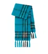 Burberry Soft Textured Scarf Fringed Edges In Blue
