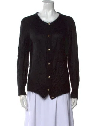Pre-owned Burberry Mohair Crew Neck Sweater In Black