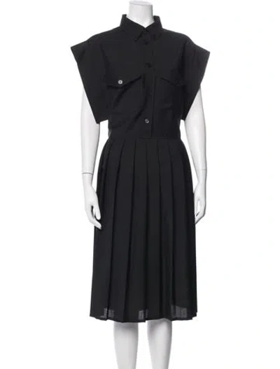 Pre-owned Burberry Mohair Midi Length Dress In Black