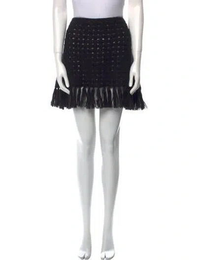 Pre-owned Burberry Mohair Mini Skirt In Black