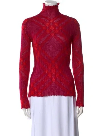 Pre-owned Burberry Mohair Turtleneck Sweater In Multi