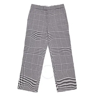 Burberry Monochrome Vintage Check Trousers In Gray