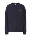 Burberry Monogram-appliqué Cotton Sweatshirt In Blue
