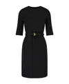 Burberry Monogram-belt Midi Dress In Black