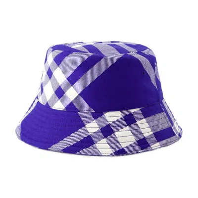 Burberry Monogram Bucket Hat In Blue
