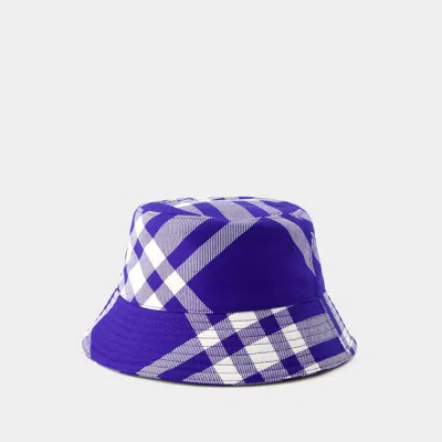 Burberry Monogram Bucket Hat -  - Wool - Blue