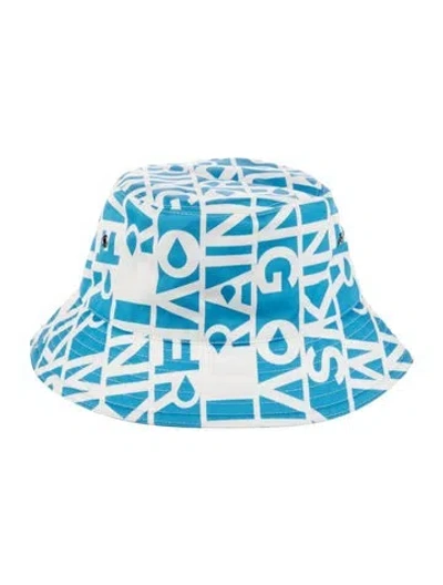 Pre-owned Burberry Monogram Bucket Hat W/tags In Blue