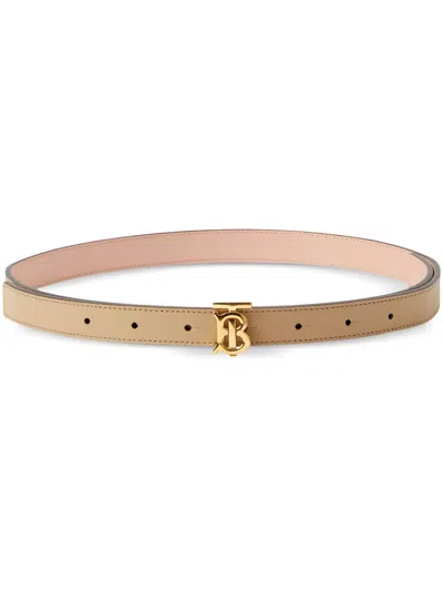 Burberry Leather Reversible Tb Belt In Rosa