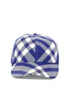 Burberry Baseball Cap With Tartan Pattern Unisex In Blue