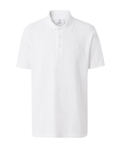 Burberry Monogram Motif Polo Shirt In White