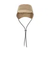 Burberry Monogram-embroidered Trapper Hat In Nude