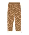 Burberry Tapered Twill-trimmed Logo-print Fleece Sweatpants In Brown