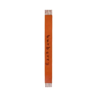 Pre-owned Burberry Monogram Fringe Scarf 'ginger' | Orange | Women's Size Onesize