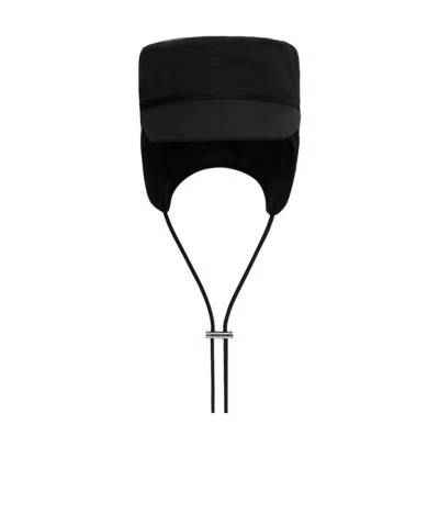 Burberry Monogram Gabardine Cap In Black