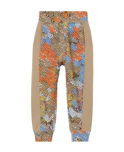 Burberry Monogram Map-print Cotton Track Trousers In Nude